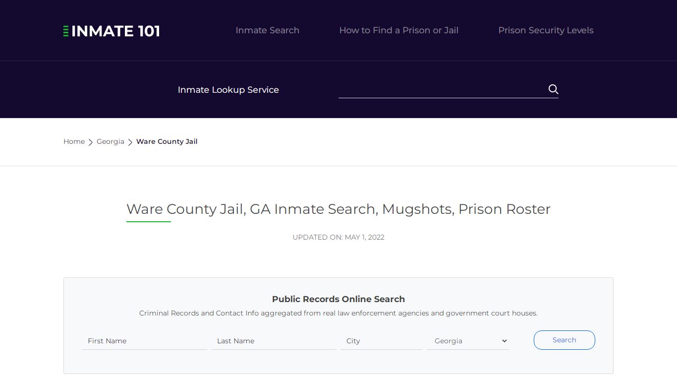 Ware County Jail, GA Inmate Search, Mugshots, Prison ...