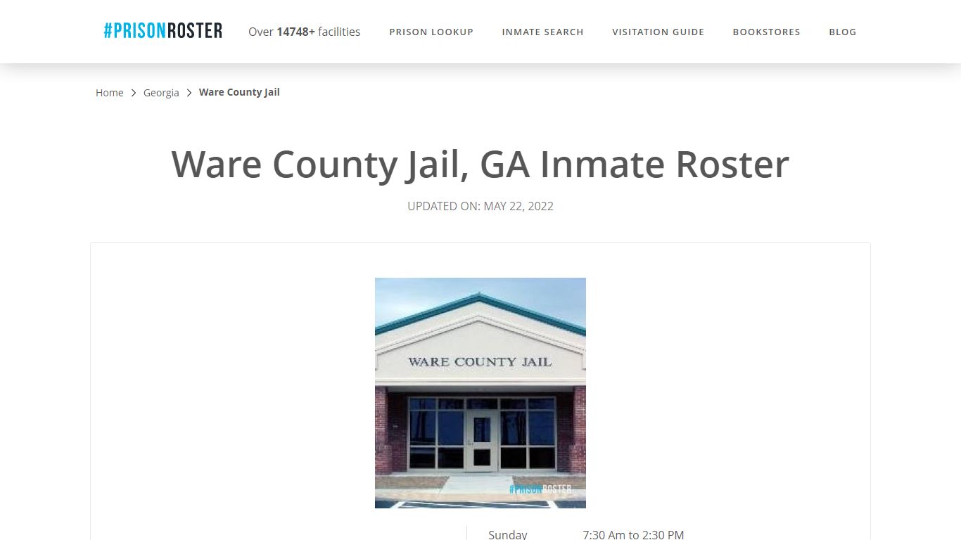 Ware County Jail, GA Inmate Roster