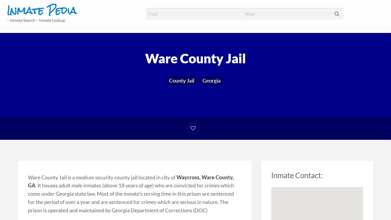 Ware County Jail – Inmate Pedia – Inmate Search – Inmate ...